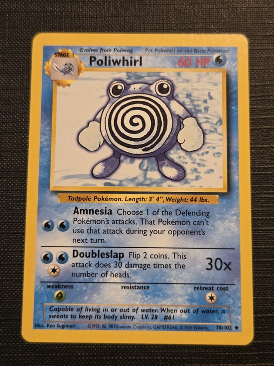 Pokemon Other - Pokemon Base Set 1999 Poliwhirl Trading Card (38/102)